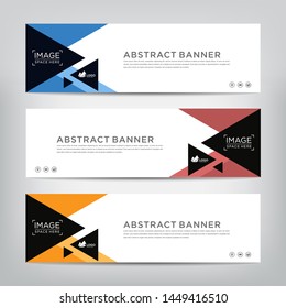 abstract web banner template 
with three color options, 
vector illustration