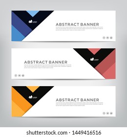abstract web banner template 
with three color options, 
vector illustration