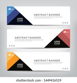 abstract web banner template 
with three color options, 
vector illustration