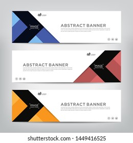 abstract web banner template 
with three color options, 
vector illustration