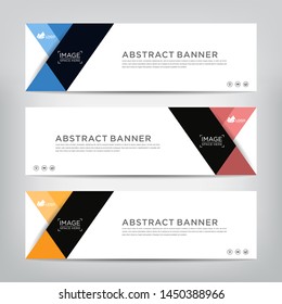 abstract web banner template 
with three color options, 
vector illustration
