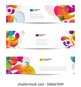 Abstract web banners with colorful arc-drop for your www design