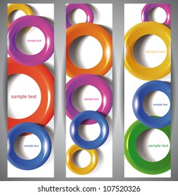 Abstract Web Banners. Plastic torus. Eps10 .Image contain transparency and various blending modes