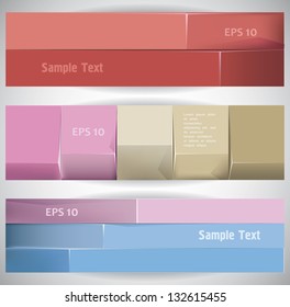 Abstract web banners. Rectangle blocks with number.