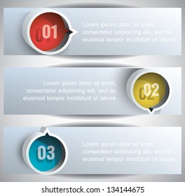 Abstract Web Banners with round blocks. Eps10 .Image contain transparency and various blending modes