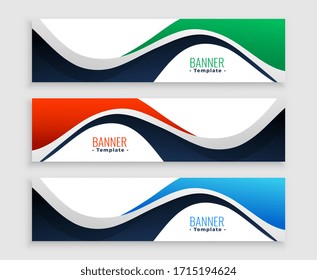abstract web banners set in wavy shape styles