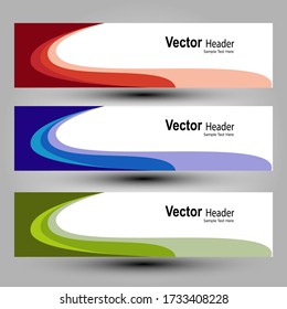 Abstract web banners set in wavy shape styles