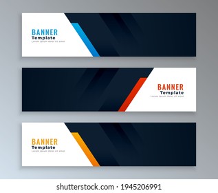 abstrakte Web-Banner-Vorlage mit Textraum gesetzt. Vektorgrafik