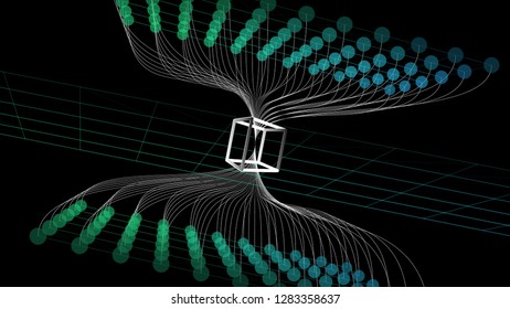 Abstract web blockchain background. Concept  digital technology network. Vector Illustration.