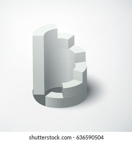 Abstract web business concept with realistic 3d diagram on white background isolated vector illustration