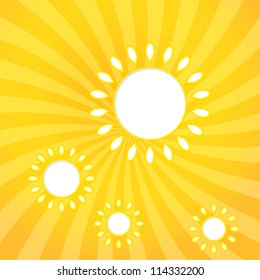 Abstract web design background with sun with sun rays. vector illustration.