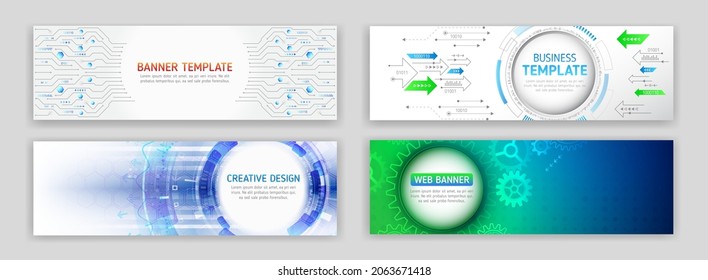Pancarta de diseño web abstracta. Plantilla gráfica moderna para sitios web. Fondo tecnológico futurista de alta tecnología. El concepto de Internet y redes de ciberseguridad. Comunicación digital por Internet.