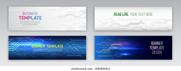 Abstract web design banner. Modern graphic template for websites. High tech futuristic technology background. Cyber security for business and internet projects.