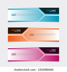 Abstract web design banner template isolated on dark grey background