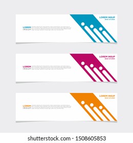 Abstract web design banner template isolated on dark grey background