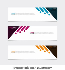 Abstract web design banner template isolated on dark grey background