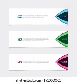 Abstract web design banner template isolated on dark grey background