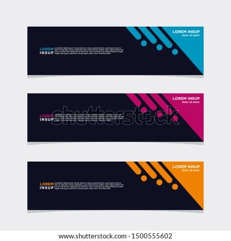 Abstract web design banner template isolated on dark grey background