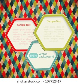 Abstract web design bubble, vector. Infographic vector background  with geometric pattern. (Background behind the panel is complete and seamless). Design elements on seamless retro background. EPS10