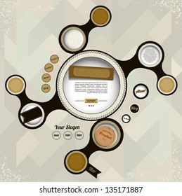 Abstract web design bubble, abstract vintage background, can be used for website,number banner