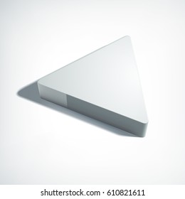 Abstract web design concept with 3d gray triangle in perspective style on light background isolated vector illustration