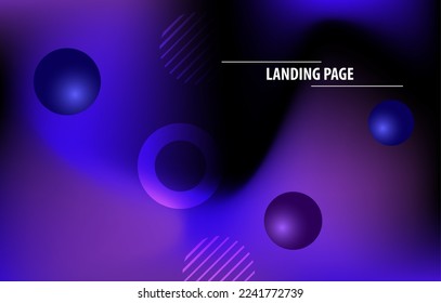 Abstract web design landing page concept fluid background vector