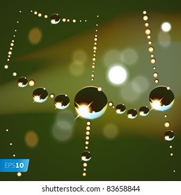 Abstract web drops vector background