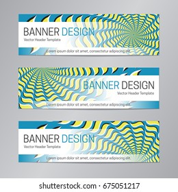 Abstract web header design. Blue yellow banner template.