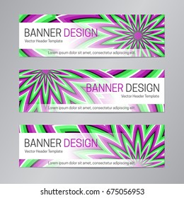 Abstract web header design. Purple green banner template.