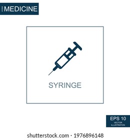 Abstract web icon, science medicine syringe - Vector illustration