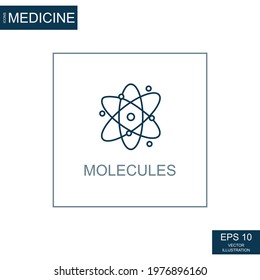 Abstract web icon, science medicine molecule - Vector illustration