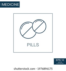 Abstract web icon, science medicine pills - Vector illustration