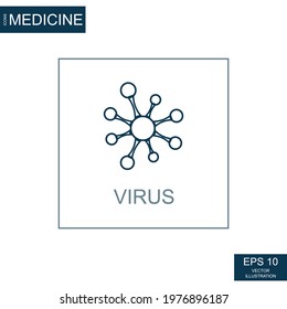 Abstract web icon, science medicine virus - Vector illustration