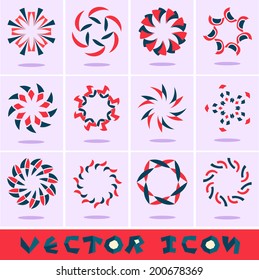 Abstract web Icons and colorful vector icon set