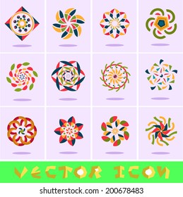 Abstract web Icons and colorful vector icon set