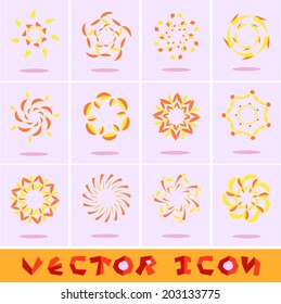 Abstract web Icons and colorful vector icon set