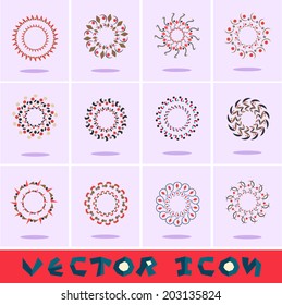 Abstract web Icons and colorful vector icon set