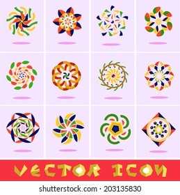 Abstract web Icons and colorful vector icon set