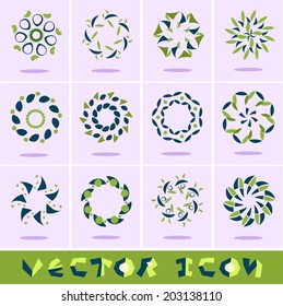 Abstract web Icons and colorful vector icon set