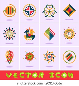 Abstract web Icons and colorful vector icon set