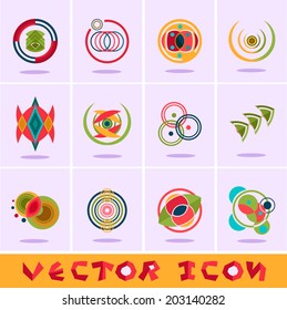 Abstract web Icons and colorful vector icon set
