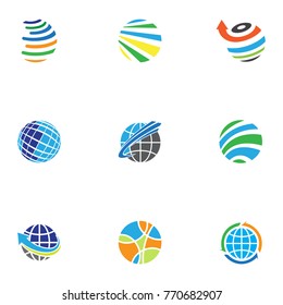 Abstract Web Icons Globe Vector Logos Stock Vector (Royalty Free ...