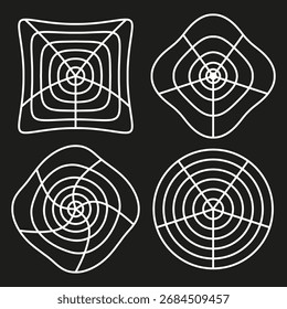 Ilustração abstrata da web. Padrão de linha geométrica. Símbolo de teia de aranha de vetor. Design moderno de teia de aranha. EPS 10.