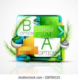Abstract web message box with Christmas decoration. Holiday concept