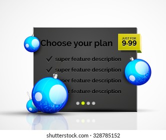 Abstract web message box with Christmas decoration. Holiday concept