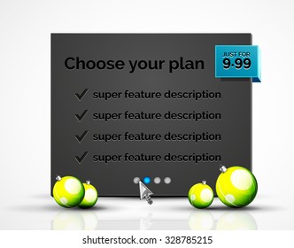 Abstract web message box with Christmas decoration. Holiday concept