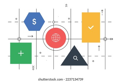 Abstract web network set. Metaphor of Internet and social media. Search for information and wireless connection. Poster or banner. Cartoon flat vector illustrations isolated on white background