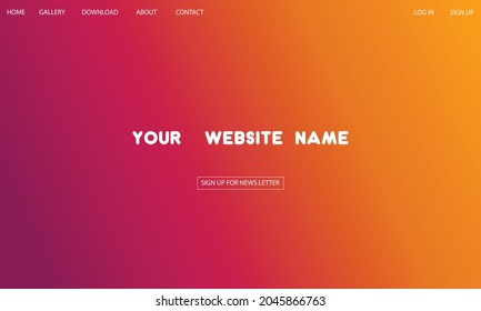 Abstract web page background illustration vector art design. Rich color gradient smart backdrop. purple and orange hot shading graphic wallpaper. concept of landing page flyer and banner design.