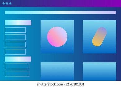 Abstract web page or desktop application window. Web development theme vector illustration