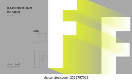 Abstract web page, homepage, landing page concept. Strict and discreet background. Type and 3D shapes.